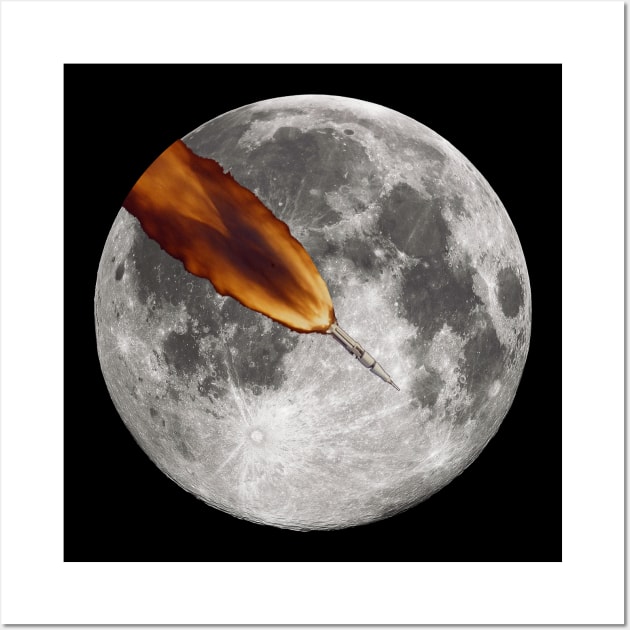 Apollo 7 space rocket orbiting the moon Wall Art by ownedandloved